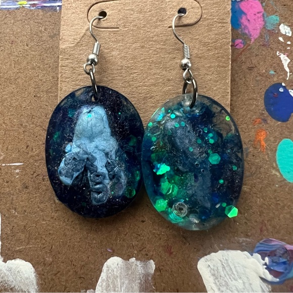 Sea Life Ocean Blue Earrings - Picture 1 of 8